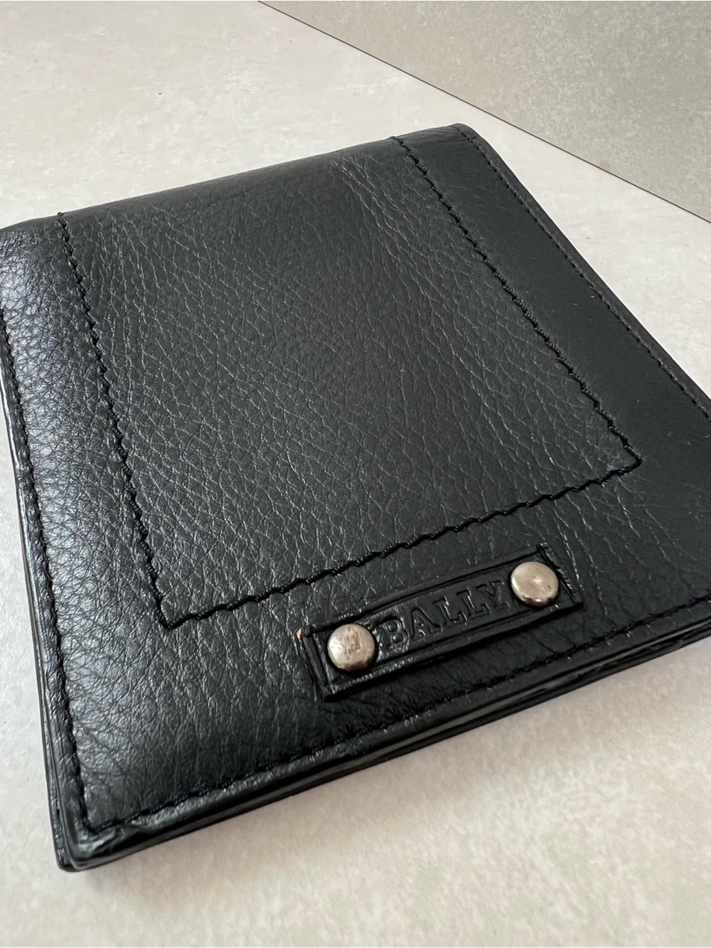 Bally Men's Black Leather Bi-Fold Wallet